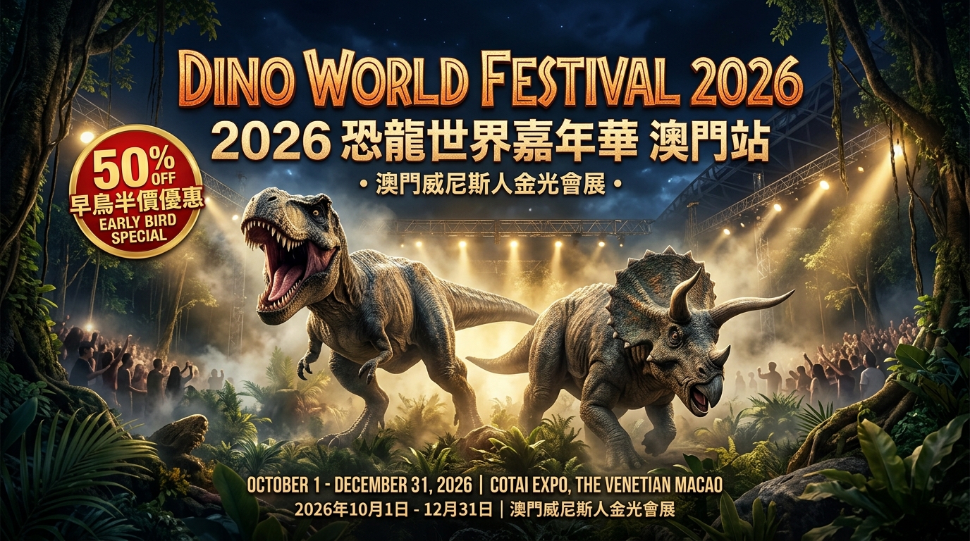 2026 恐龍世界嘉年華 澳門站 (2026年10月1日 – 12月31日)